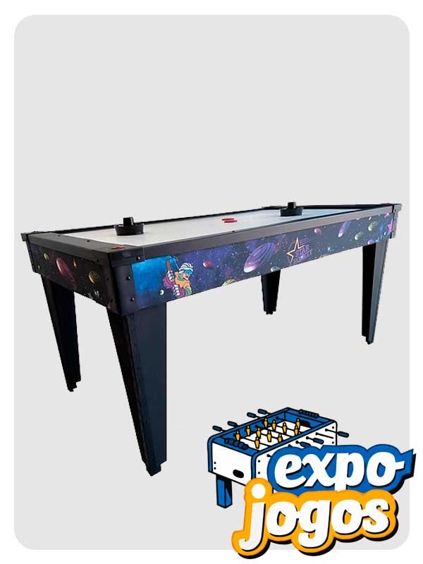 Mesa de Air Game com placar eletrônico e LEDs para aluguel em eventos corporativos em São Paulo