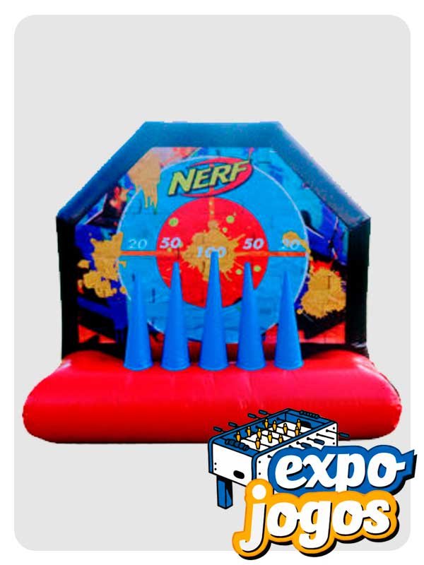 Dual Radical Nerf inflável multicolorido para aluguel em eventos corporativos em São Paulo
